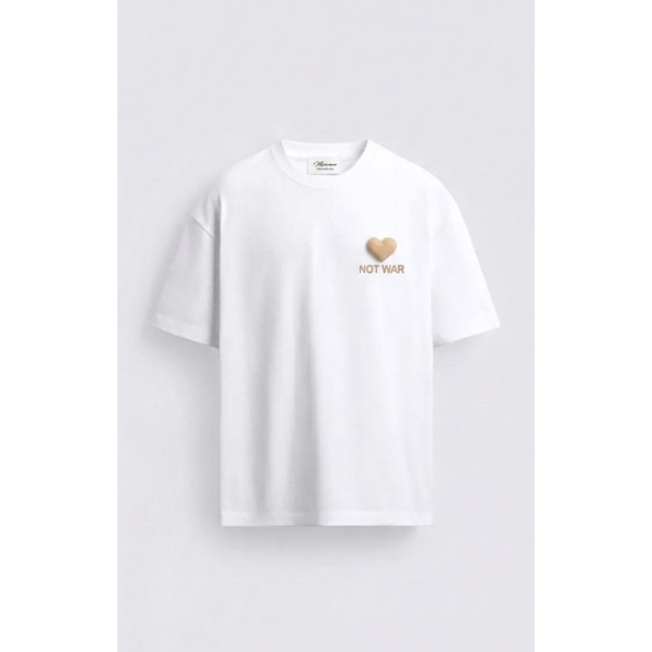 LOVE, NOT WAR Cherry Wooden Heart Oversized Unisex